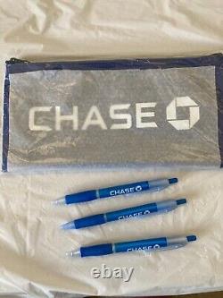 Nouveau sac de dépôt authentique de la CHASE BANK! 3 stylos Chase inclus! Extrêmement rare