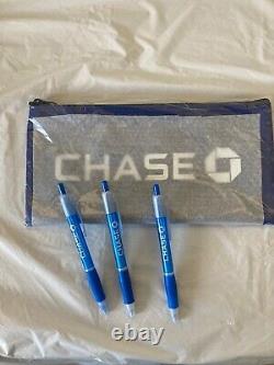 Nouveau sac de dépôt authentique de la CHASE BANK! 3 stylos Chase inclus! Extrêmement rare