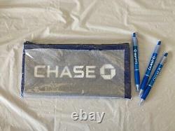 Nouveau sac de dépôt authentique de la CHASE BANK! 3 stylos Chase inclus! Extrêmement rare