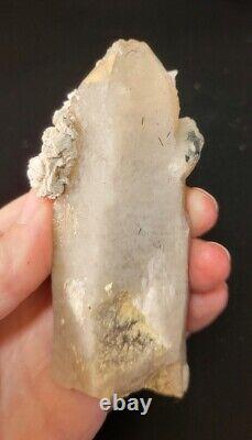 Opale d'Hyalite Extrêmement Rare sur Quartz Transparent, Mont Erongo, Namibie, 176g