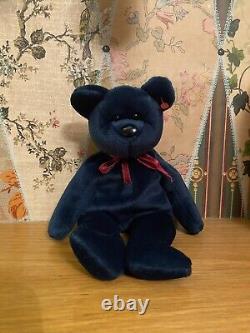 Ours de collection extrêmement rare Ty Beanie New Faced JADE Bear 1st GEN