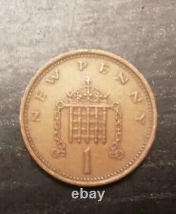 PIÈCE DE MONNAIE RARE, pièce de 1 penny extrêmement rare, NEW PENCE datée de 1974