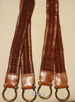 Paire de nouettes de rideau en cuir Mulberry Home extrêmement rare, neuves, jamais utilisées