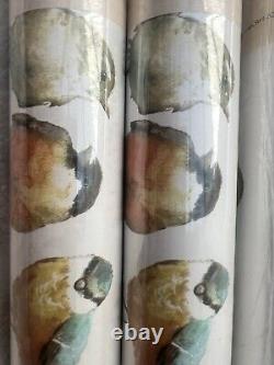 Papier peint Laura Ashley Garden Birds, extrêmement rare, 5 rouleaux, mêmes numéros de lot