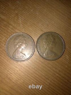 Pièce ancienne originale de 2 pence de 1971 extrêmement rare