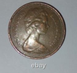 Pièce ancienne originale de 2 pence de 1971 extrêmement rare