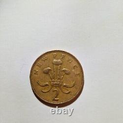 Pièce ancienne originale extrêmement rare de 2 pence de 1971