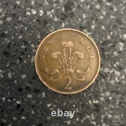 Pièce de 2 nouveaux pence de 1971, objet de collection extrêmement rare et précieux