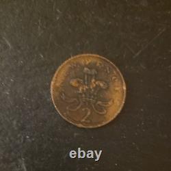 Pièce de 2 pence New Pence de 1971 (EXTRÊMEMENT RARE) Argent britannique