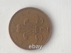 Pièce de 2 pence New Pence de 1971 (EXTRÊMEMENT RARE) Objet de collection pour les amateurs de monnaie britannique