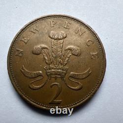 Pièce de 2 pence New Pence de 1971, en circulation, objet de collection en cuivre-bronze extrêmement rare