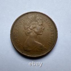 Pièce de 2 pence New Pence de 1971, en circulation, objet de collection en cuivre-bronze extrêmement rare