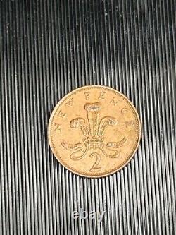 Pièce de 2 pence New Pence de 1978, erreur extrêmement rare, en état décent