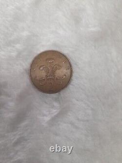 Pièce de 2 pence de 1971 New Pence originale et extrêmement rare. Pièce unique