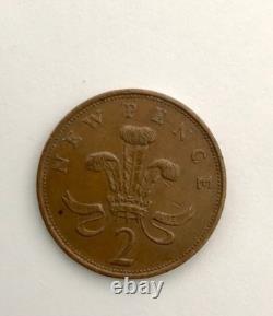 Pièce de 2 pence de 1980 extrêmement rare et de collection, nouvelle pièce de 1980