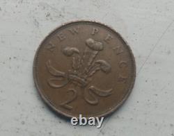Pièce de 2 pence extrêmement rare de 1975 New Pence pour collection