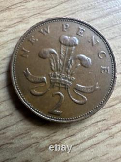 Pièce de 2 pence nouvelle (1971) (EXTRÊMEMENT RARE) Argent britannique