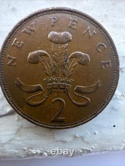 Pièce de 2 pence nouvelle (1971) (EXTRÊMEMENT RARE) Argent britannique