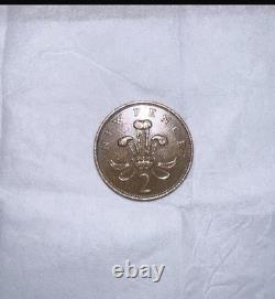 Pièce de 2 pence très rare de 1979. État conforme aux photos, gratuit