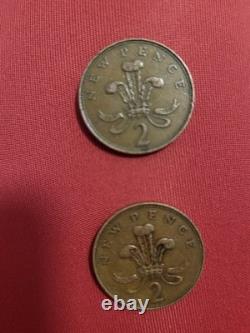 Pièce de 2P New Pence de 1971, objet de collection extrêmement rare et précieux Pièce de 2P New Pence de 1971, objet de collection extrêmement rare et précieux
