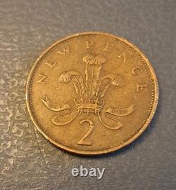 Pièce de 2P New Pence de 1976, objet de collection extrêmement rare et précieux