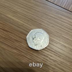 Pièce de 50 pence extrêmement rare du roi Charles, nouvelle pièce de couronnement, frais de port offerts