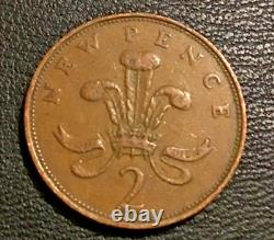 Pièce de deux nouveaux pence extrêmement rare QEII de 1971