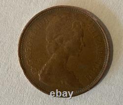 Pièce de deux pence de 1971, sortie non intentionnelle extrêmement rare et limitée de nouveaux pence