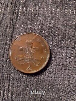 Pièce de monnaie ancienne originale extrêmement rare de 1971 de 2 pence NOUVELLE PENNY