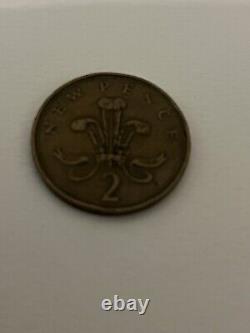 Pièce de monnaie ancienne originale extrêmement rare de 1971 de 2 pence en nouveau penny.