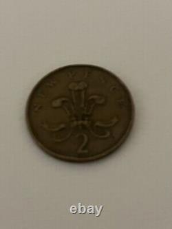 Pièce de monnaie ancienne originale extrêmement rare de 1971 de 2 pence en nouveau penny.
