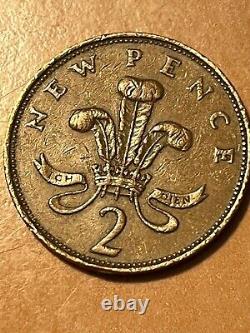 Pièce de monnaie extrêmement rare de 2 pence de 1971