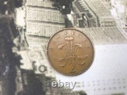 Pièce de monnaie originale extrêmement rare de 2 pence de 1971