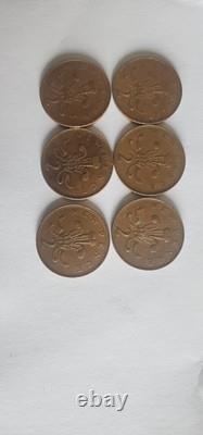 Pièces de 2 pence New Pence 1971 EXTREMEMENT RARES, 5 d'entre elles, Royaume-Uni, très collectionnables