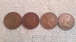 Pièces de 2 pence New Pence 1976 1977 1978 1979 extrêmement rares