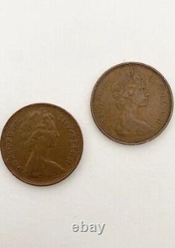 Pièces originales extrêmement rares de 2p New Pence de 1971 et 1980