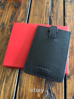 Porte-cartes et pochette Ferrari noire authentique, extrêmement rare, fabriqué en Italie, neuf dans sa boîte
