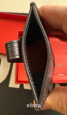 Porte-cartes et pochette Ferrari noire authentique, extrêmement rare, fabriqué en Italie, neuf dans sa boîte