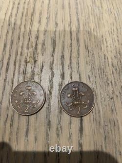 RARE ! Pièce britannique de 2P 'New Pence' de 1971 x 2