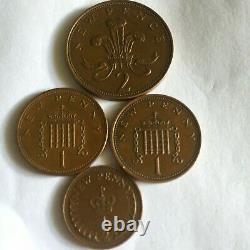Rare 2p New Pence 1971 & (2- Of 1 Penny)1971 & Half Penny 1971 Extrêmement Rare