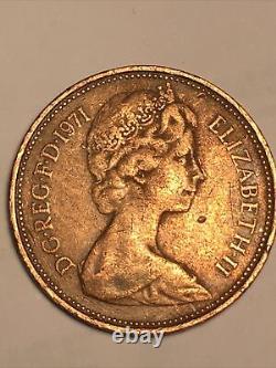 Rare Extérieure Et Valable! 2p 1971 2p New Pence Coin. Point Des Collecteurs