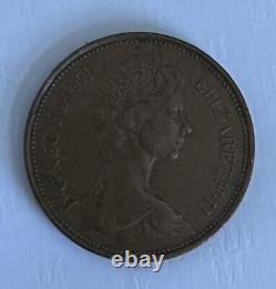 Royaume-Uni Britannique 2 Nouveaux Pence 1971 Elizabeth II Pièce Étrangère EXTREMEMENT RARE