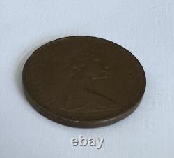 Royaume-Uni Britannique 2 Nouveaux Pence 1971 Elizabeth II Pièce Étrangère EXTREMEMENT RARE