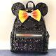 Sac à Dos En Sequins Candy Corn Loungefly Disney Parks Extrêmement Rare Bnwt