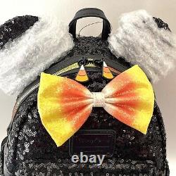 Sac à dos en sequins Candy Corn Loungefly Disney Parks extrêmement rare BNWT