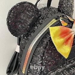 Sac à dos en sequins Candy Corn Loungefly Disney Parks extrêmement rare BNWT