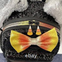 Sac à dos en sequins Candy Corn Loungefly Disney Parks extrêmement rare BNWT