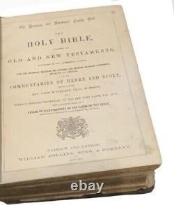 Sainte Bible Famille Antique William Collins Fils Nouveaux Testaments Extrêmement Rare