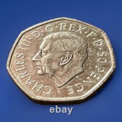 Super extrêmement rare pièce de 50p du roi Charles, nouvelle pièce de couronnement