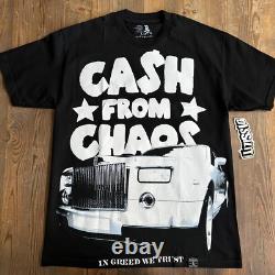 T-shirt pour homme Dissizit Cash From Chaos noir vintage extrêmement rare de 2008